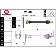 Приводной вал SNRA V1200 VW200 1194334643 VW1 200