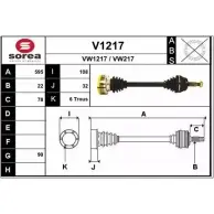 Приводной вал SNRA VW217 V1217 1194334661 V W1217