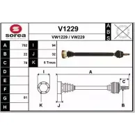 Приводной вал SNRA VW229 V1229 VW122 9 Volkswagen Golf 3 (1H1) Хэтчбек 1.4 60 л.с. 1991 – 1997