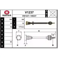 Приводной вал SNRA VW237 1194334681 VW123 7 V1237