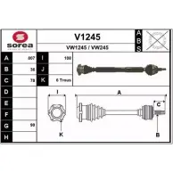 Приводной вал SNRA V W1245 V1245 Volkswagen New Beetle (9C1, 1C1) 1 Хэтчбек 1.6 100 л.с. 1999 – 2000 VW245