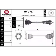 Приводной вал SNRA VW127 5 VW275 V1275 Skoda Superb (3U4) 1 Седан 1.9 TDI 105 л.с. 2005 – 2007