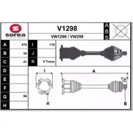 Приводной вал SNRA VW 1298 V1298 1194334755 VW298