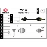 Приводной вал SNRA VO2152 Volvo S40 1 (644) Седан 2.0 140 л.с. 1995 – 1999 V2152 VO 152