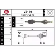 Приводной вал SNRA Volvo S70 VO2170 V2170 VO17 0