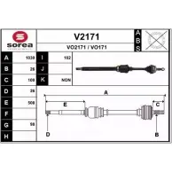 Приводной вал SNRA Volvo S70 VO 171 VO2171 V2171