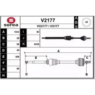 Приводной вал SNRA V2177 VO 177 Volvo S70 VO2177