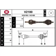 Приводной вал SNRA VO2180 Volvo V70 2 (285) Универсал 2.5 T 209 л.с. 2001 – 2007 V O180 V2180