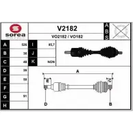 Приводной вал SNRA V2182 VO2182 Volvo S40 2 (544) Седан 2.4 170 л.с. 2004 – 2012 VO18 2