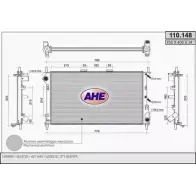 Радиатор охлаждения двигателя AHE Ford Transit Connect JJFCTA0 110.14 8 110.148