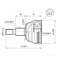 Шрус приводного вала, комплект STATIM N63NC 8V c281 1229368002