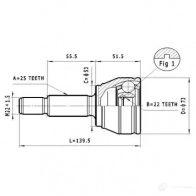 Шрус приводного вала, комплект STATIM X LWPXU Ford Fusion 1 (CBK, JU) Хэтчбек 1.2 5 75 л.с. 2004 – 2012 c194