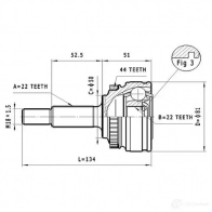 Шрус приводного вала, комплект STATIM 1229368408 c382 MV0 E7KO