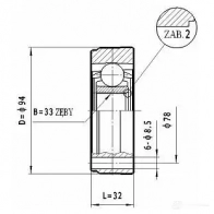 Шрус приводного вала, комплект STATIM cw048 H H3OIPD 1229370108