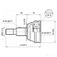 Шрус приводного вала, комплект STATIM Volkswagen Golf 4 (1J5) Универсал 1.6 101 л.с. 1999 – 2002 VTX0AT R c349