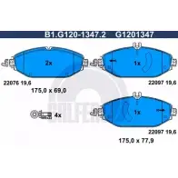 Тормозные колодки дисковые, комплект GALFER 1194415539 B1.G120-1347.2 22097 2207 6