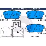 Тормозные колодки дисковые, комплект GALFER B1.G120-1494.2 249 15 1194415648 24916