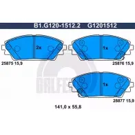 Тормозные колодки дисковые, комплект GALFER Mazda CX-3 (DM) 2 Кроссовер SKYACTIV-G M Hybrid (DM5W, 6W) 150 л.с. 2020 – 2024 B1.G120-1512.2 25876 2 5875