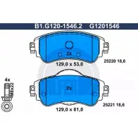 Тормозные колодки дисковые, комплект GALFER 252 20 B1.G120-1546.2 1194415683 25221