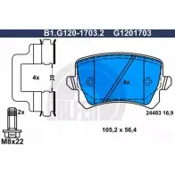 Тормозные колодки дисковые, комплект GALFER 602621 1194415702 B1.G120-1703.2 239 14