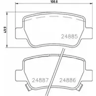 Тормозные колодки, дисковые, комплект BELACO BC4411 24886 1194462829 24 885