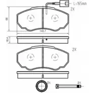 Тормозные колодки, дисковые, комплект VEMA K425300 D8D95G 23 859 1194465304