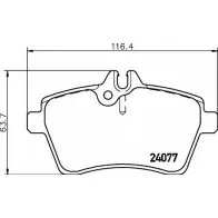 Тормозные колодки, дисковые, комплект HELLA PAGID 5B12DK T145 3J 8DB 355 026-071 1194512727