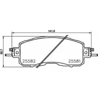 Тормозные колодки, дисковые, комплект HELLA PAGID 25 581 1194513300 8DB 355 030-671 25582
