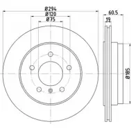 Тормозной диск HELLA PAGID 1194514722 H2Z63W 54 417PRO_HC_NA 8DD 355 112-272