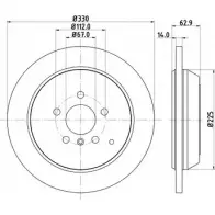 Тормозной диск HELLA PAGID NOCX7 1194514823 8DD 355 113-212 54508 PRO_HC_NA