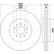 Тормозной диск HELLA PAGID 547 83PRO_HC_NA 1194515087 HPBOH8E 8DD 355 115-602