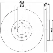 Тормозной диск HELLA PAGID 8DD 355 117-722 54604PR O_HC_NA 1194515310 MRV2L