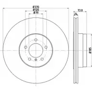 Тормозной диск HELLA PAGID BW16F 8DD 355 120-242 54552PRO_HC_ NA 1194515585