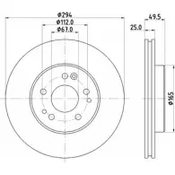 Тормозной диск HELLA PAGID 1194515821 9UCSJ 52128P RO_HC_NA 8DD 355 122-242