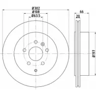 Тормозной диск HELLA PAGID 1194516108 5462 8-AP1 8DD 355 124-261 7WUFH
