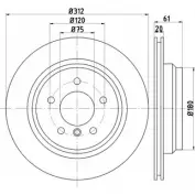 Тормозной диск HELLA PAGID 8DD 355 124-651 DVXV9DC 50267 -A1 1194516147