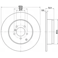 Тормозной диск HELLA PAGID 8DD 355 124-801 9PDMA5A 5474 1-A1 1194516162