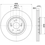 Тормозной диск HELLA PAGID 55833P RO 1194516212 8DD 355 125-321 639FF