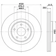 Тормозной диск HELLA PAGID 8DD 355 125-341 9ZGEY 55835PR O 1194516214