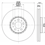 Тормозной диск HELLA PAGID 8DD 355 125-581 1194516232 558 41PRO_HC J1MQXAX