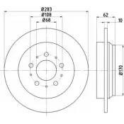 Тормозной диск HELLA PAGID UE3U43 1194516246 8DD 355 126-042 54029PRO_H C_NA