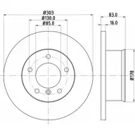 Тормозной диск HELLA PAGID 1194516261 52112PRO _HC_NA C9Z91 8DD 355 126-192