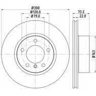 Тормозной диск HELLA PAGID 8DD 355 129-401 Q6SA5H6 1194516509 55385P RO_HC