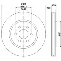 Тормозной диск HELLA PAGID 54644PRO_ HC BBS28G 1194516523 8DD 355 129-541