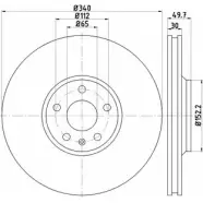 Тормозной диск HELLA PAGID 54605PRO_ HC_NA 8DD 355 129-702 OUPPT2S 1194516539