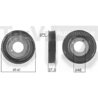 Шкив коленвала TREVI AUTOMOTIVE 30 24R001 OP1784 PC1048 Opel Corsa (C) 3 Хэтчбек 1.7 DTI (F08. F68) 75 л.с. 2000 – 2009