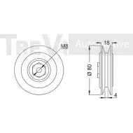 Натяжной ролик, поликлиновой ремень TREVI AUTOMOTIVE A 850 TA1667 KT10758 1194577386