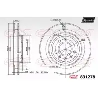 Тормозной диск MAXTECH 831278.0000 0G6BMS 83127 8 1194802679