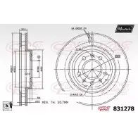 Тормозной диск MAXTECH 831278.0080 ZK5IY8 1194802681 8 31278