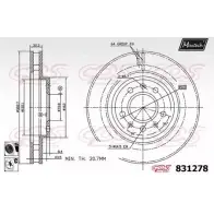 Тормозной диск MAXTECH 1194802682 2DIHTR8 831278.6060 8312 78